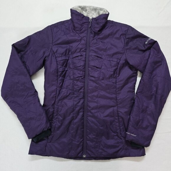 Columbia Omni-Heat Jacket Insulated Womens Small Full Zip Outdoors Coat Purple - Picture 1 of 16
